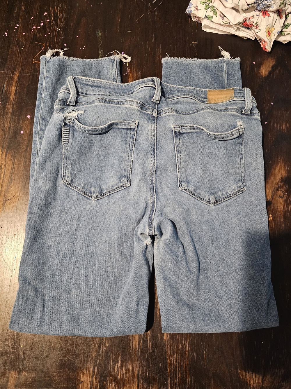 PAIGE Light Blue Women's Distressed Straight-Leg Jeans - Picture 3 of 6